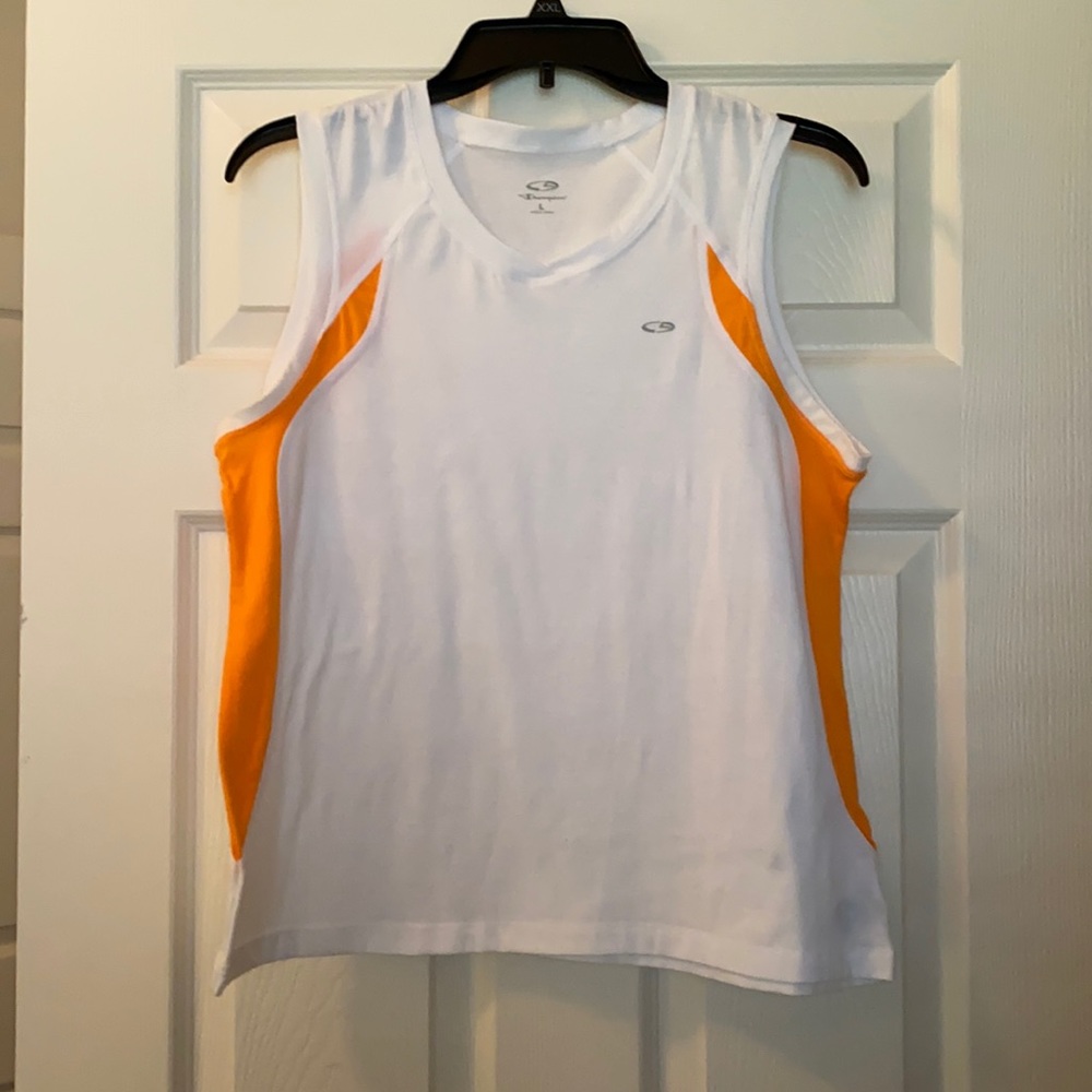CHAMPION TANK TWO TONE ORANGE / WHITE TOP!